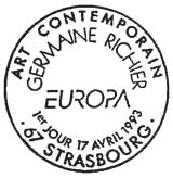 Oblitération 1er jour à Paris et Strasbourg le 17 avril 1993