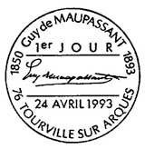 Oblitération 1er jour à Tourville sur Arques le 24 avril 1993