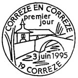 Oblitération 1er jour à Corrèze le 3 juin 1995