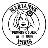 Oblitération 1er jour à Paris le 18 mars 1996