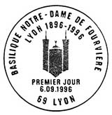 Oblitération 1er jour à Lyon le 6 septembre 1996