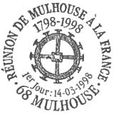 Oblitération 1er jour à Mulhouse le 14 mars 1998