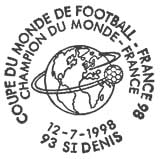 Oblitération 1er jour à St-Denis le 12 juillet 1998