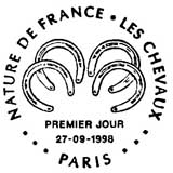 Oblitération 1er jour à Paris, Argentan, Arles, Charleville, Espelette, St-Lo, La Glacerie, Marcq-en-Baroeul le 27 septembre 1998