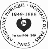 Oblitération 1er jour à Paris le 9 janvier 1999