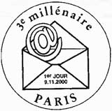 Oblitération 1er jour à Paris le 9 novembre 2000