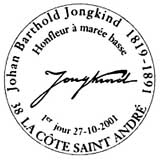 Oblitération 1er jour à La Côte Saint André et Honfleur le 27 octobre 2001