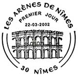 Oblitération 1er jour à Nimes le 22 mars 2002