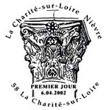 Oblitération 1er jour à La Charité-sur-Loire le 6 avril 2002