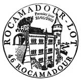 Oblitération 1er jour à Rocamadour le 25 mai 2002