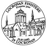 Oblitération 1er jour à Locroman le 13 juillet 2002