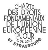 Oblitération 1er jour à Strasbourg le 8 mai 2003