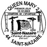 Oblitération 1er jour à St Nazaire le 12 décembre 2003