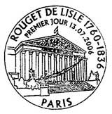 Oblitération 1er jour à Paris le 13 juillet et Lons le Saunier le 14 juillet 2006