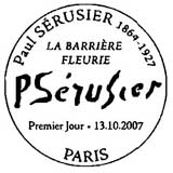 Oblitération 1er jour à Paris le 14 octobre 2007