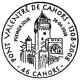Oblitération 1er jour à Cahors à l'Espace Bessière le samedi 27 avril 2008'