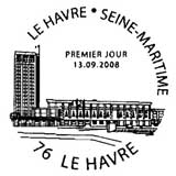 Oblitération 1er jour à la mairie du Havre le 13 et 14 septembre 2008