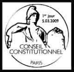 Oblitération 1 jour  à Paris dans le hall d'accueil du conseil constitutionnel le 5 mars 2009