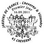 Oblitération 1er jour à Paris  au Carré d'Encre, Villandry et Cheverny le 16 et 17 septembre 2011