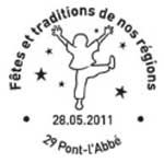 Oblitération 1er jour à Paris  au Carré d'Encre et dans les départements concernés le samedi 28 mai 2011.