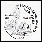 Oblitération 1er jour à Paris au Carré d'Encre le vendredi 11 mai 2012