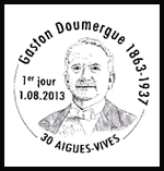 Oblitération 1er jour à Paris au Carré d'Encre et Aigues-Vives  le jeudi 1 aout 2013