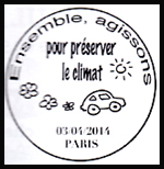 Oblitération 1er jour à Paris au Carré d'Encre le jeudi 3 avril 2014