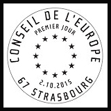 Oblitération 1er jour à Paris au Carré d'Encre et Strasbourg le vendredi 2 octobre 2015
