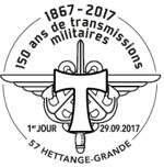 Oblitération 1er jour à Paris au Carré d'Encre et  Hettange-Grande (57330) 40e régiment de transmissions le 29 et 30 septembre 2017