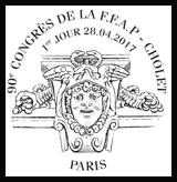 Oblitération 1er jour à Paris au Carré d'Encre et à Cholet du 28 au 30 avril 2017