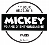 Oblitération 1er jour à Paris au carré d'Encre le 5 septembre 2018