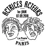 Oblitération 1er jour à Paris au carré d'Encre le 7 septembre 2018