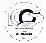 Oblitération 1er jour à Paris au carré d'Encre le 31 octobre 2018 