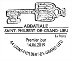 Oblitération 1er jour à Paris au carré d'Encre et à Saint-Philibert-de-Grand-Lieu (44), salle de l'abbatiale le 14 et 15 juin  2019