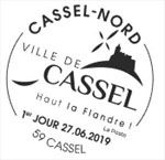 Oblitération 1er jour à Paris au Carré d'Encre et à la mairie de Cassel le 27 juin 2019