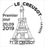 Oblitération 1er jour à Paris au carré d'Encre et à Le Creusot médiathèque du Creusot (71)  le 20 et 21 septembre 2019