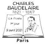 Oblitération 1er jour à  Paris au carré d'Encre 3 bis rue des Mathurins, 75009 PARIS le 9 et 10 avril 2021