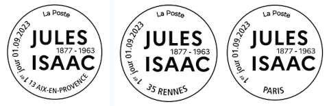 Oblitération 1er jour le 1 et 2 septembre 2023<br>- Au carré d'Encre 3 bis rue des Mathurins PARIS<br>- Office de tourisme de 9h à 18h, 300 avenue Giuseppe Verdi, 13 100 Aix-en Provence<br>- Le Jeu de Paume » salle Pelican, de 10h à 17h 12 rue Saint Louis, 35000 Rennes (Arrêt Métro-Bus Saint-Anne, uniquement le vendredi).