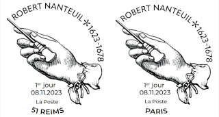 Oblitération 1er jour du 8 au 10 novembre 2023<br>- Au carré d'Encre 3 bis rue des Mathurins PARIS<br>- Salon Philatélique d’Automne, Espace Champerret Hall A - 6, rue Jean Ostreicher, 75017 PARIS.<br>- Musée Hôtel Le Vergeur, de 10h à 12h et de 14h à 18h, 36 place du Forum, 51100 REIMS (les 8 et 9 novembre).