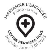 Oblitération 1er jour au carré d'Encre 3 bis rue des Mathurins PARIS  le 1 janvier 2023