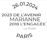 Oblitération 1er jour le 26 et 27 janvier 2024<br>- Au carré d'Encre 3 bis rue des Mathurins PARIS