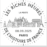 Oblitération 1er jour le 8 et 9 septembre 2025<br>- Au carré d'Encre de 10h à 19h, 13 bis rue des Mathurins, 75009 PARIS (Fermé le lundi, Oblitération jusqu’à 17h). <br> - par correspondance à Philaposte Service Clients Commercial, Z.I Avenue Benoît Frachon, BP 10106 Boulazac, 24051 PÉRIGUEUX CEDEX 09
