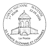 Oblitération 1er jour le 22 et 23 mai 2026<br>- Au Carré d’Encre, de 10h à 19h, 13 bis rue des Mathurins, 75009 PARIS (Oblitération jusqu’à 17h, fermé le lundi).<font color='#CC6600'>- Raphaële GOINEAU animera une séance de dédicaces le vendredi 22 mai de 10h30 à 12h30. <br></font>- Salle de la Bergerie du Château de Sainte-Suzanne le vendredi de 10h à 17h et le samedi de 9h à 12h, 1 rue Fouquet de la Varenne 53270 SAINTE-SUZANNE-ET CHAMMES.