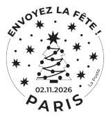 Oblitération 1er jour le 3 novembre 2026<br>- Au Carré d’Encre, de 10h à 19h, 13 bis rue des Mathurins, 75009 PARIS (Oblitération jusqu’à 17h, fermé le lundi).