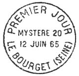 Oblitération 1er jour à Le Bourget le 12 juin 1965