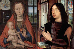 Croix rouge Hans Memling « La Vierge à l'Enfant » Diptyque de Maarten van Nieuwenhove (1487)