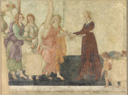 « Vénus et les Grâces offrant des présents à une jeune fille » (détail de fresque) de Sandro Botticelli (1445-1510)